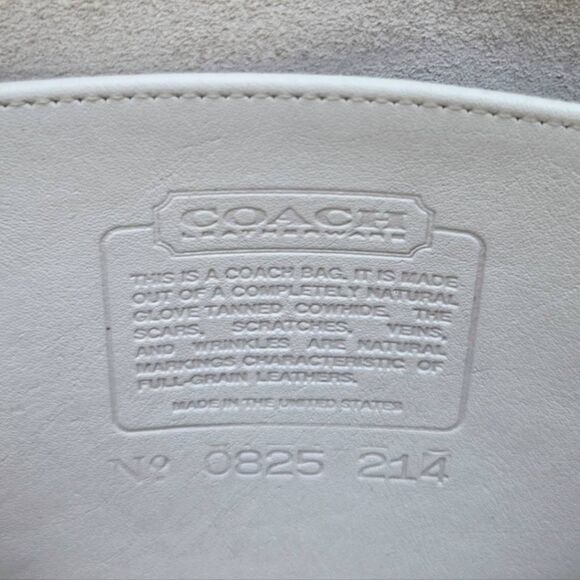 80s Coach Classic Slim Flap Vintage Shoulder Bag in Bone Glove-Tanned Leather - Picture 11 of 12